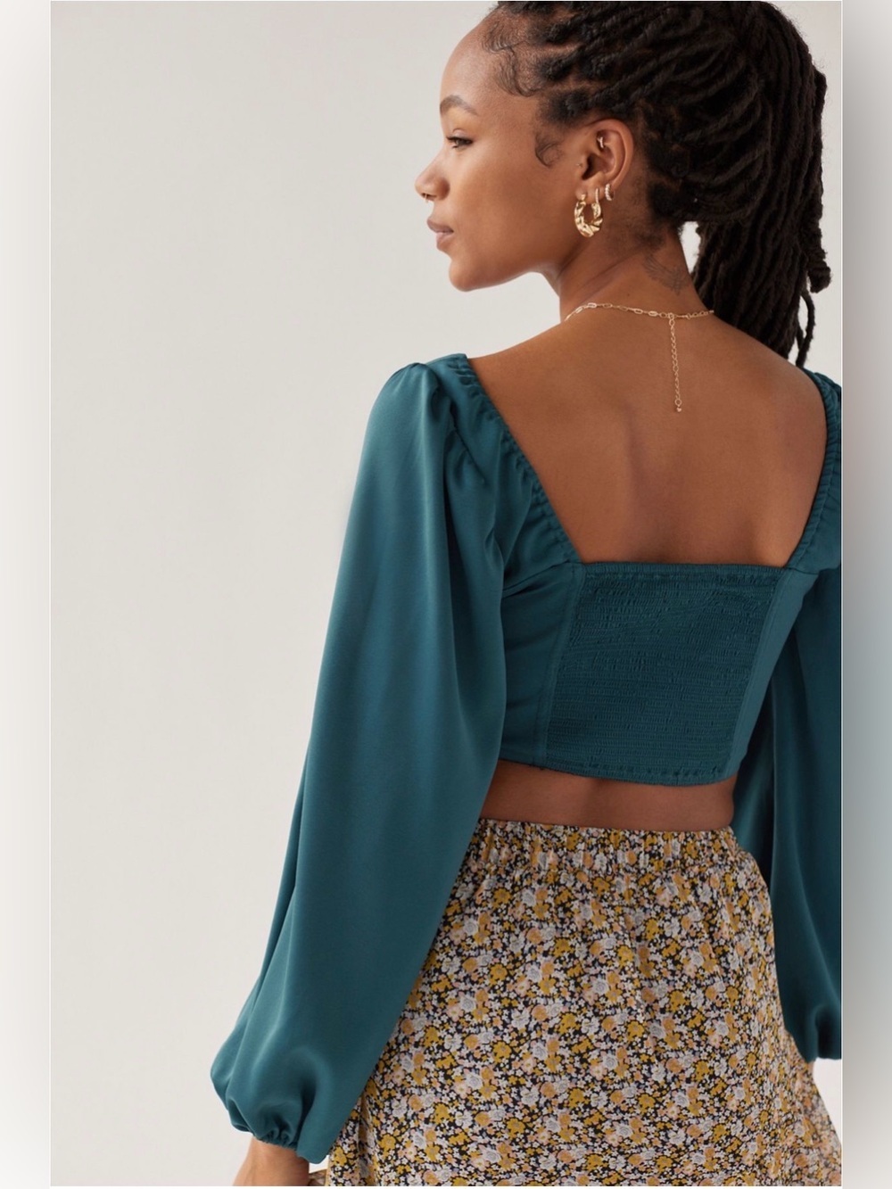 Urban Outfitters UO Maddie Bustier Top Teal Size Small - Picture 2 of 15